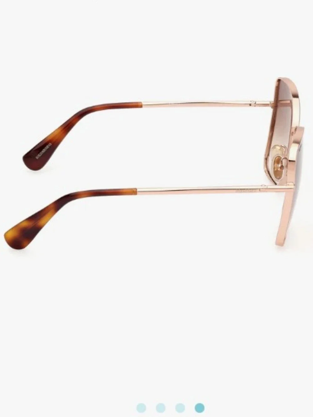 MaxMara MM 0097 Gold-Tone Frame Sunglasses with Brown Gradient Lenses Sunnies
